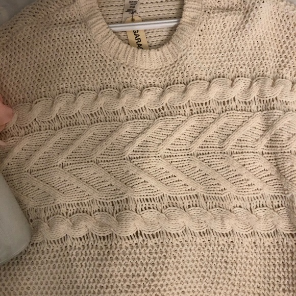Cream Chunky Knit Crop Sweater BNWT - Picture 2 of 3